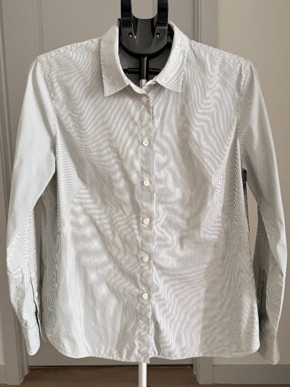 Lafayette 148 NY Classic Tailored Striped Long Sleeve Button Up Shirt Sz 12